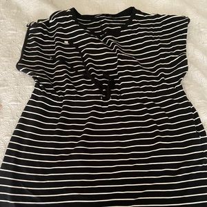 black and white striped dress